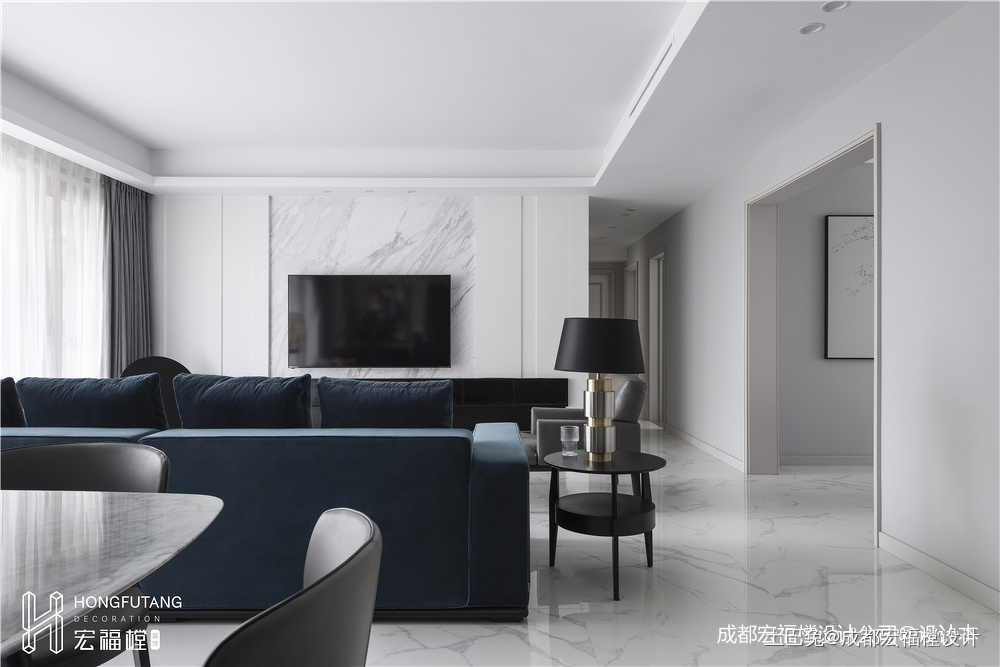 质朴127平现代四居客厅装修效果图现代简约客厅设计图片赏析