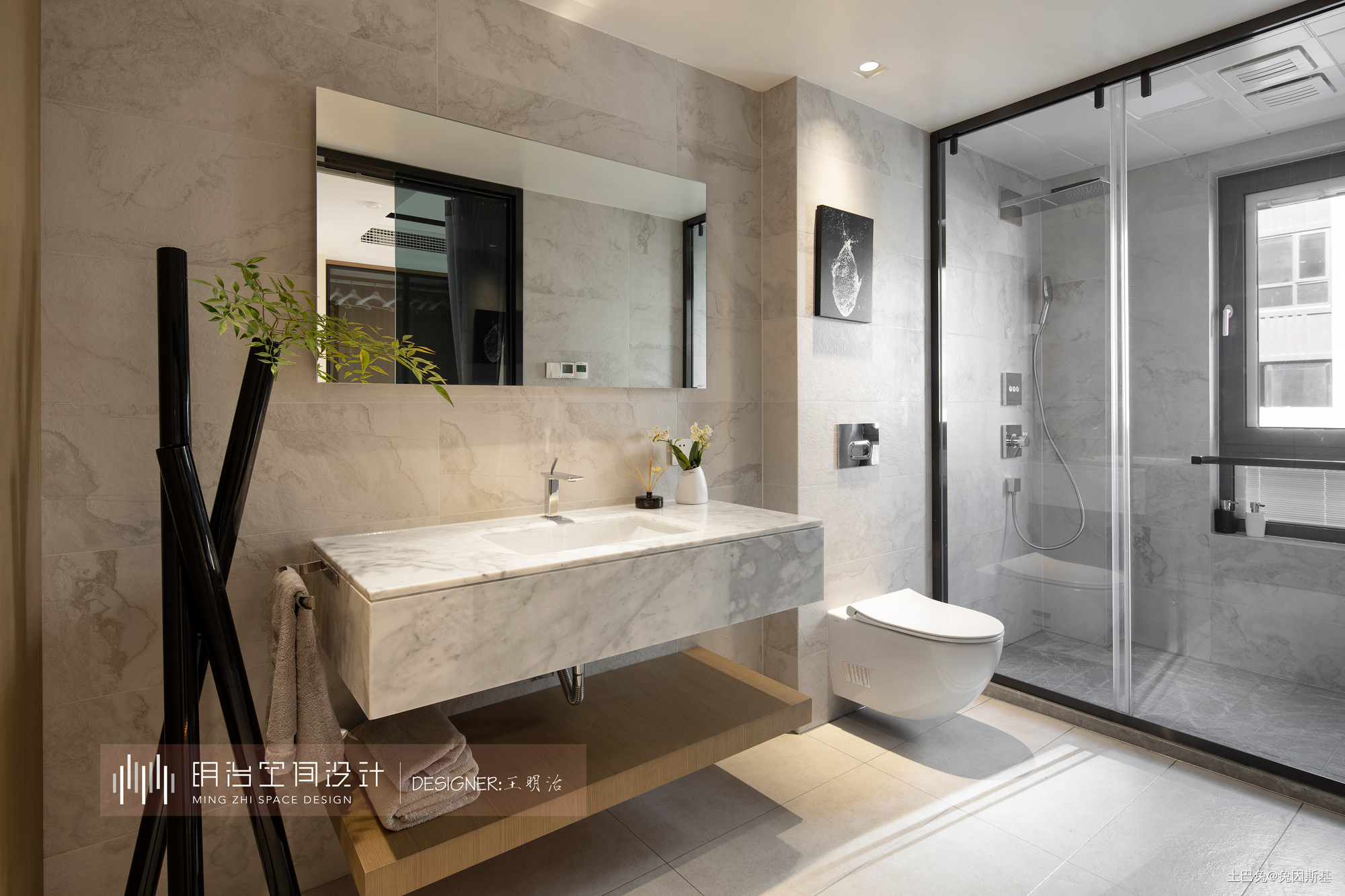 台式风格别墅卫浴洗手台设计现代简约卫生间设计图片赏析
