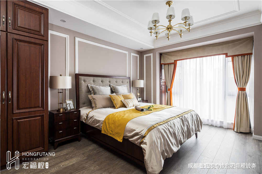 华丽133平美式四居卧室设计美图美式卧室设计图片赏析