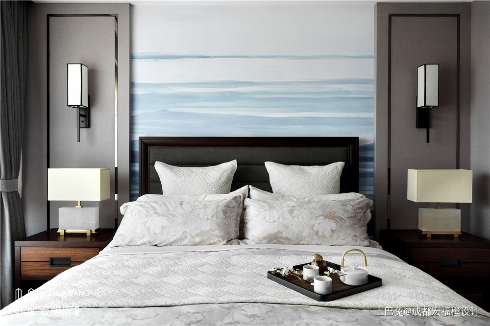 浪漫80平中式三居卧室装饰美图新中式卧室设计图片赏析