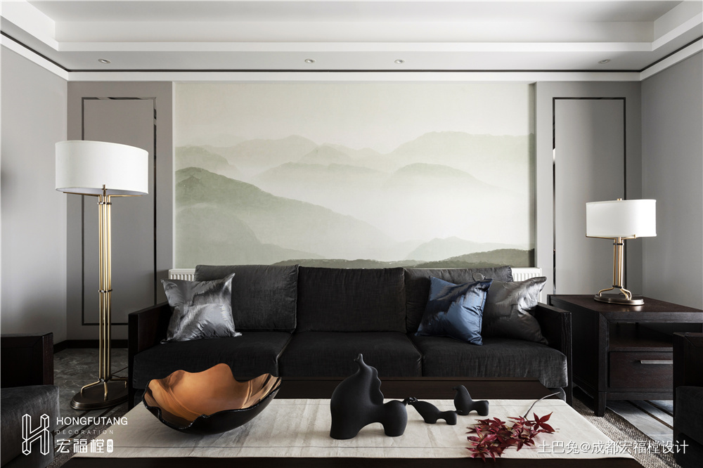 浪漫111平中式三居客厅布置图新中式客厅设计图片赏析
