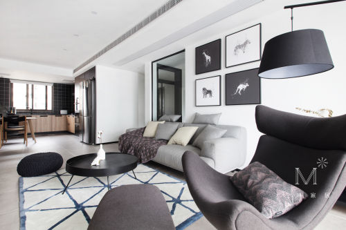 客厅沙发装修效果图简洁60平现代二居客厅案例图