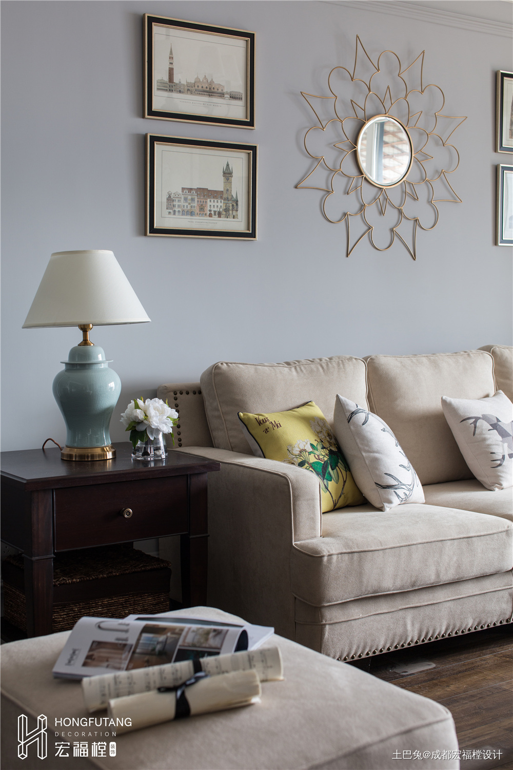 典雅74平美式二居客厅装潢图美式客厅设计图片赏析