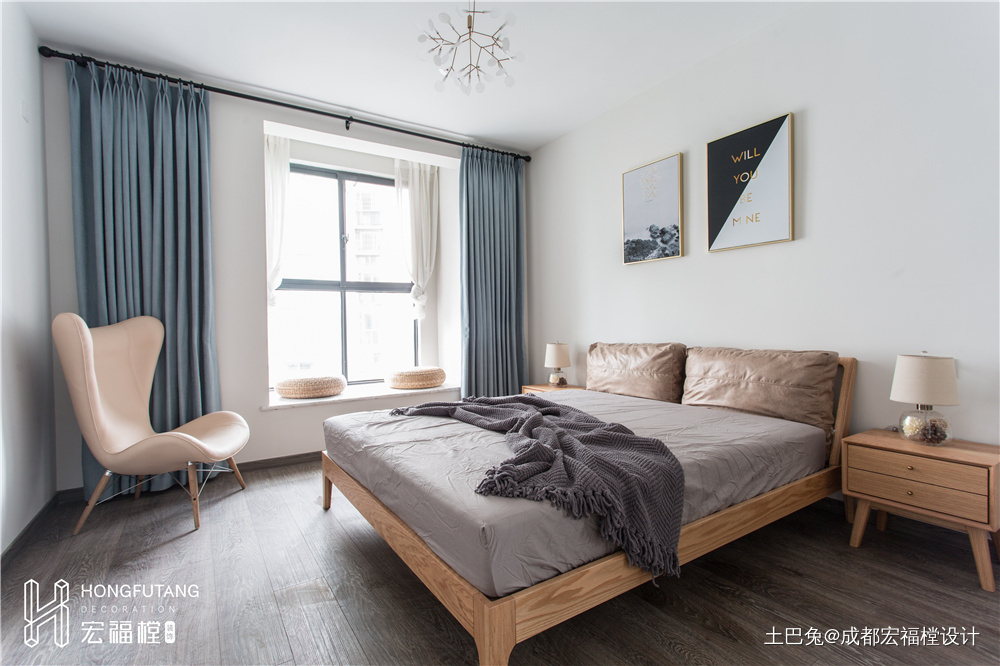 浪漫50平北欧复式卧室案例图北欧风卧室设计图片赏析