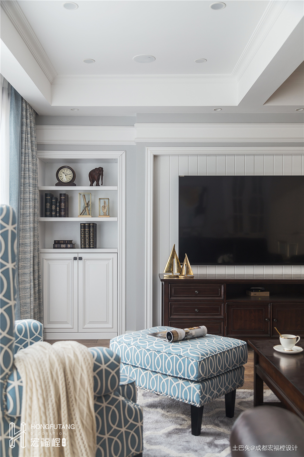 明亮74平美式复式客厅设计美图美式客厅设计图片赏析
