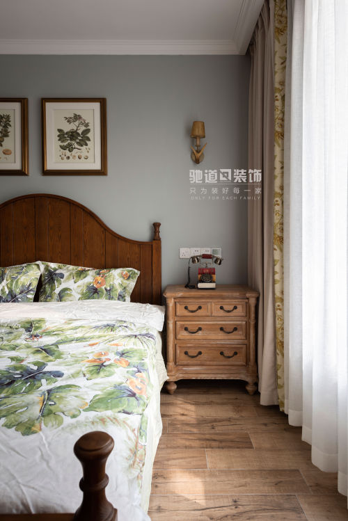 卧室窗帘6装修效果图质朴891平法式别墅卧室案例图