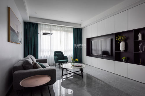 客厅窗帘装修效果图典雅150平现代四居客厅实拍图
