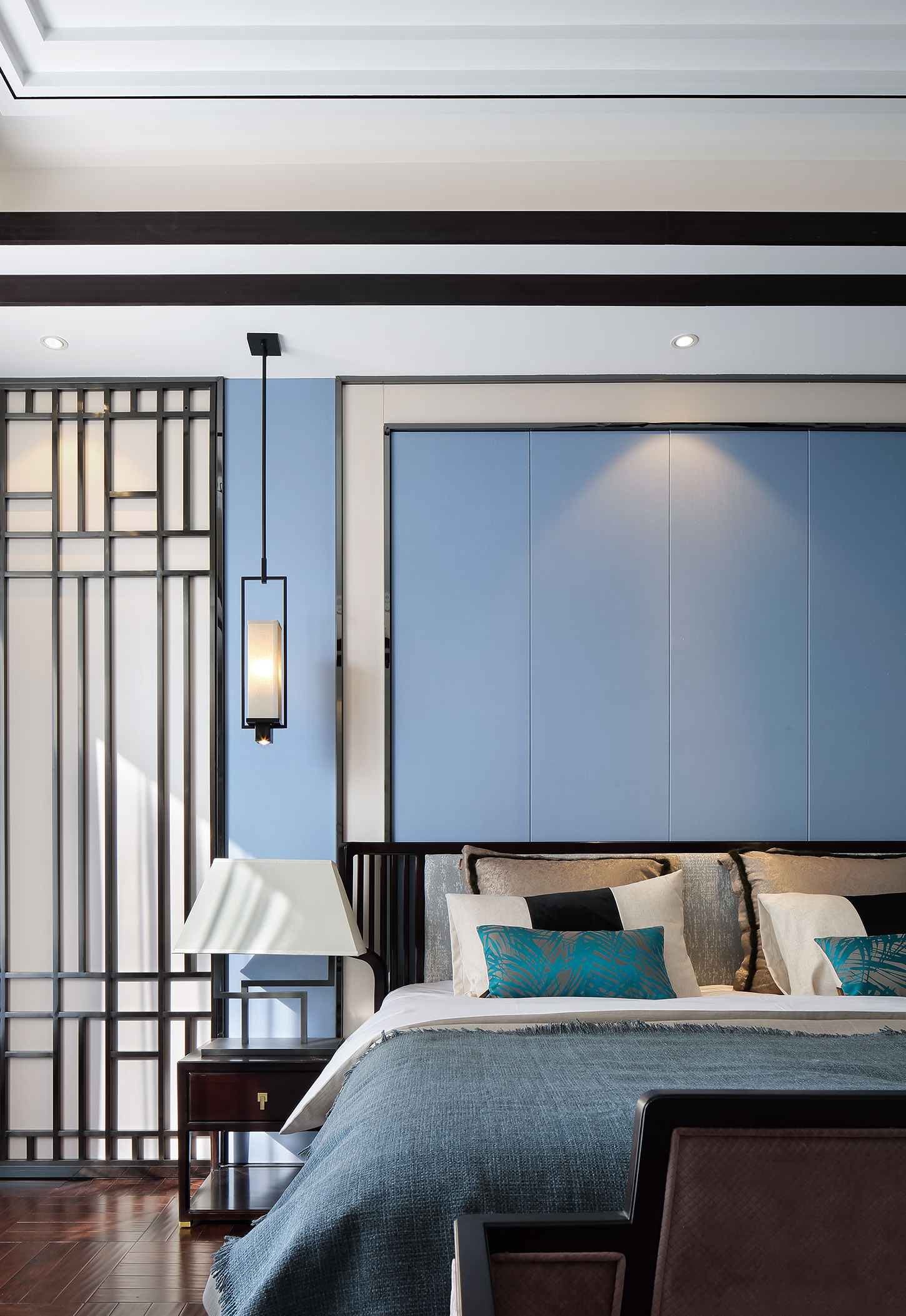 卧室装修效果图温馨112平中式四居卧室装修案新中式卧室设计图片赏析