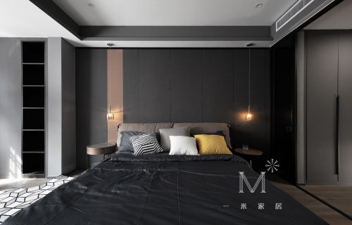 简洁53平现代二居卧室设计美图卧室床121-150m²二居家装装修案例效果图