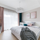 粉色浪漫北欧风卧室设计图