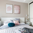 粉色浪漫北欧风卧室背景画图