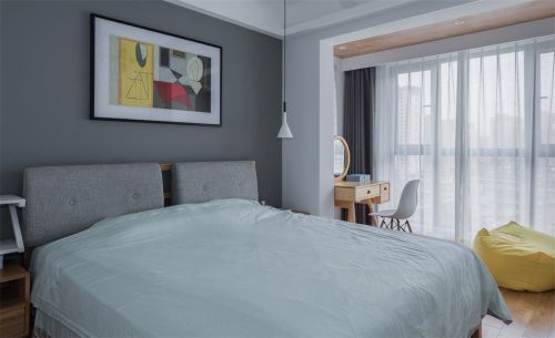 卧室床装修效果图简洁115平北欧三居卧室装饰图