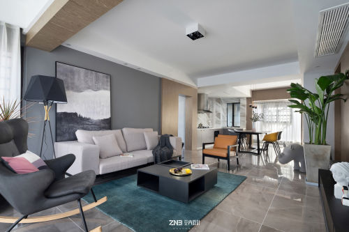 客厅沙发装修效果图优雅83平现代三居客厅设计效果