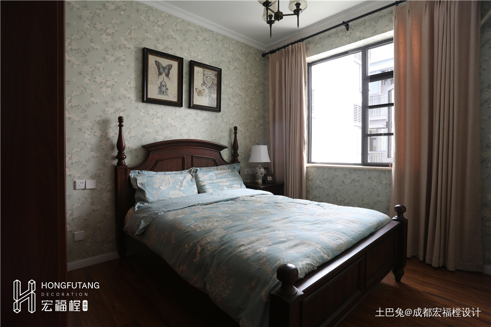 质朴95平美式三居卧室设计图美式卧室设计图片赏析