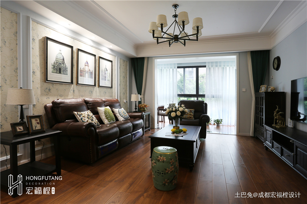 精致120平美式三居客厅效果图美式客厅设计图片赏析