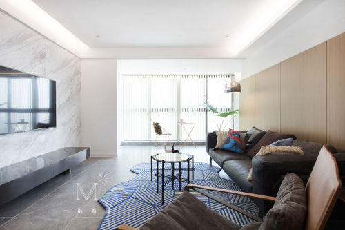客厅沙发装修效果图精致107平现代三居客厅装修图