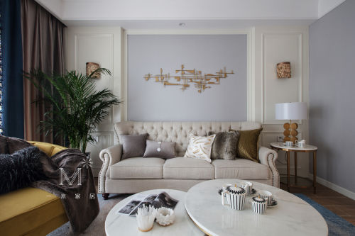 155㎡现代美式客厅沙发图片客厅窗帘现代简约客厅设计图片赏析