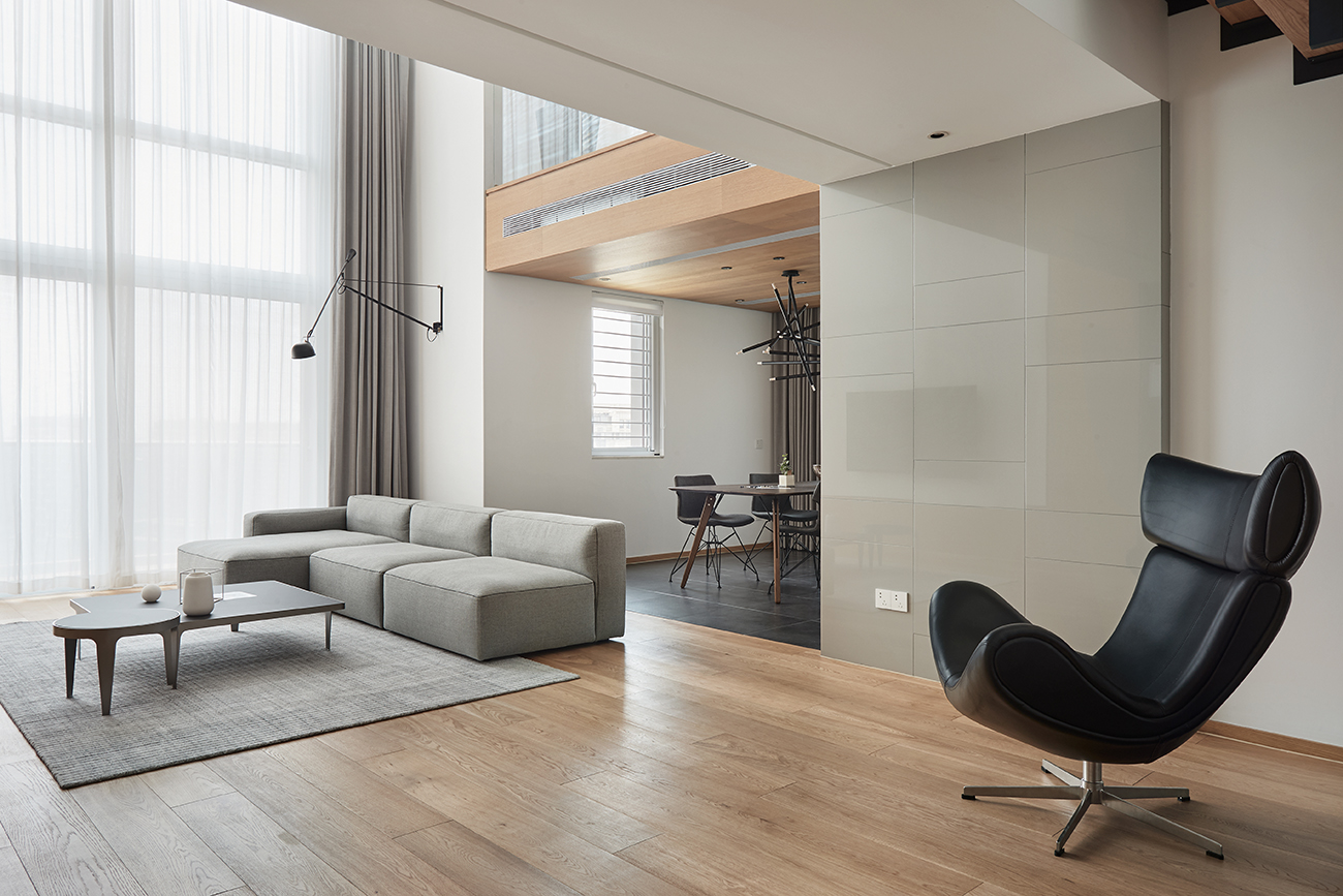 客厅木地板2装修效果图华丽44平现代复式客厅效果图片现代简约客厅设计图片赏析
