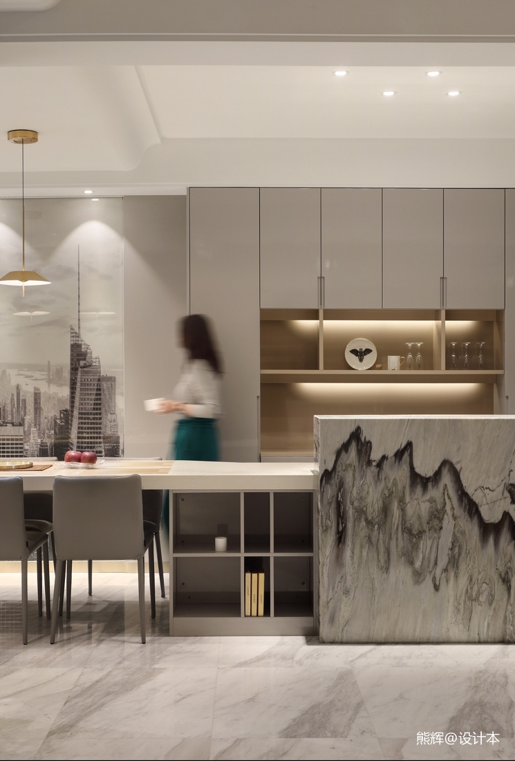 厨房装修效果图大气695平现代别墅餐厅设计效现代简约餐厅设计图片赏析