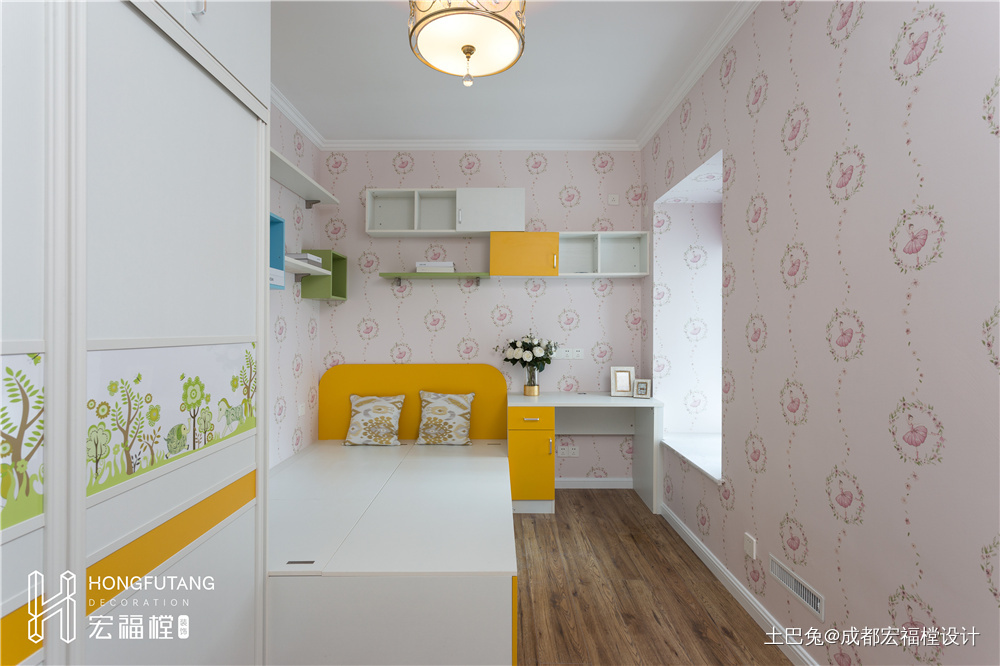 浪漫76平美式三居儿童房设计案例美式卧室设计图片赏析