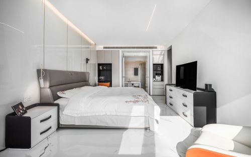 卧室床3装修效果图优雅515平现代别墅卧室实景图