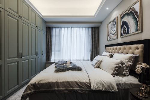 卧室窗帘装修效果图明亮90平简欧三居卧室设计案例