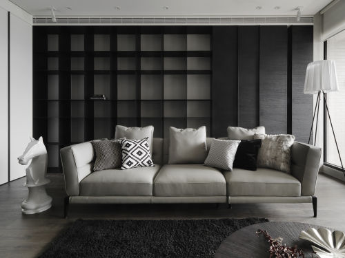 客厅沙发装修效果图简洁77平现代三居客厅效果图