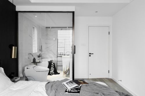卧室床1装修效果图黑白过渡现代卧室设计图