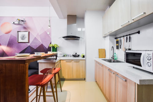 餐厅橱柜装修效果图精致36平现代小户型厨房装饰图