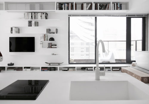 客厅电视柜装修效果图优美22平现代小户型客厅设计案