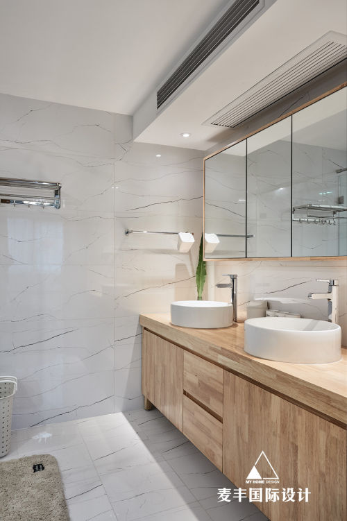 卫生间洗漱台装修效果图日式北欧卫浴设计图片