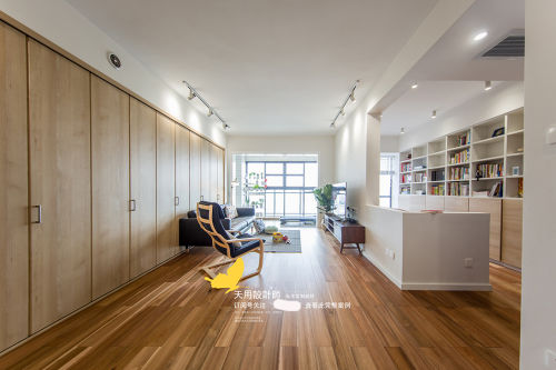 客厅木地板2装修效果图华丽53平日式二居客厅图片大全