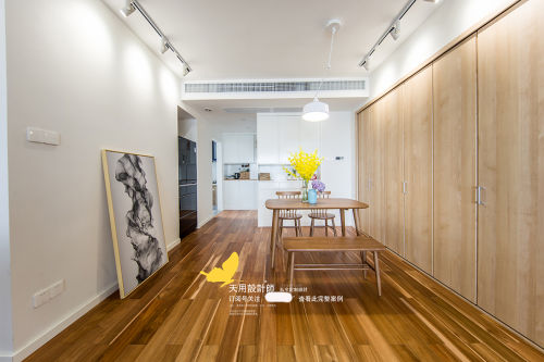 华丽53平日式二居餐厅设计案例厨房木地板