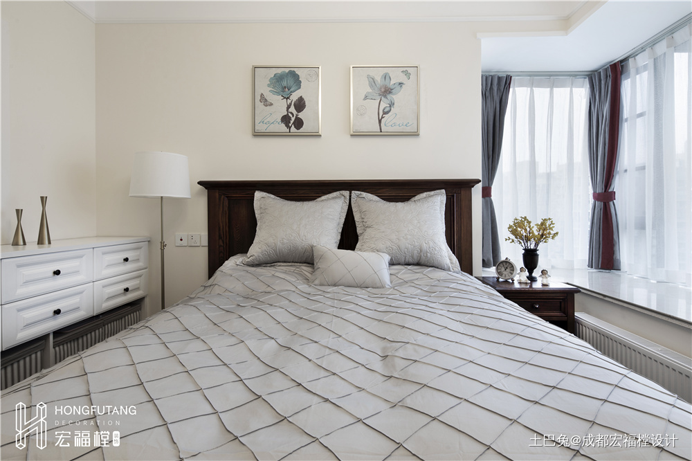 精美91平美式三居卧室装修效果图美式卧室设计图片赏析