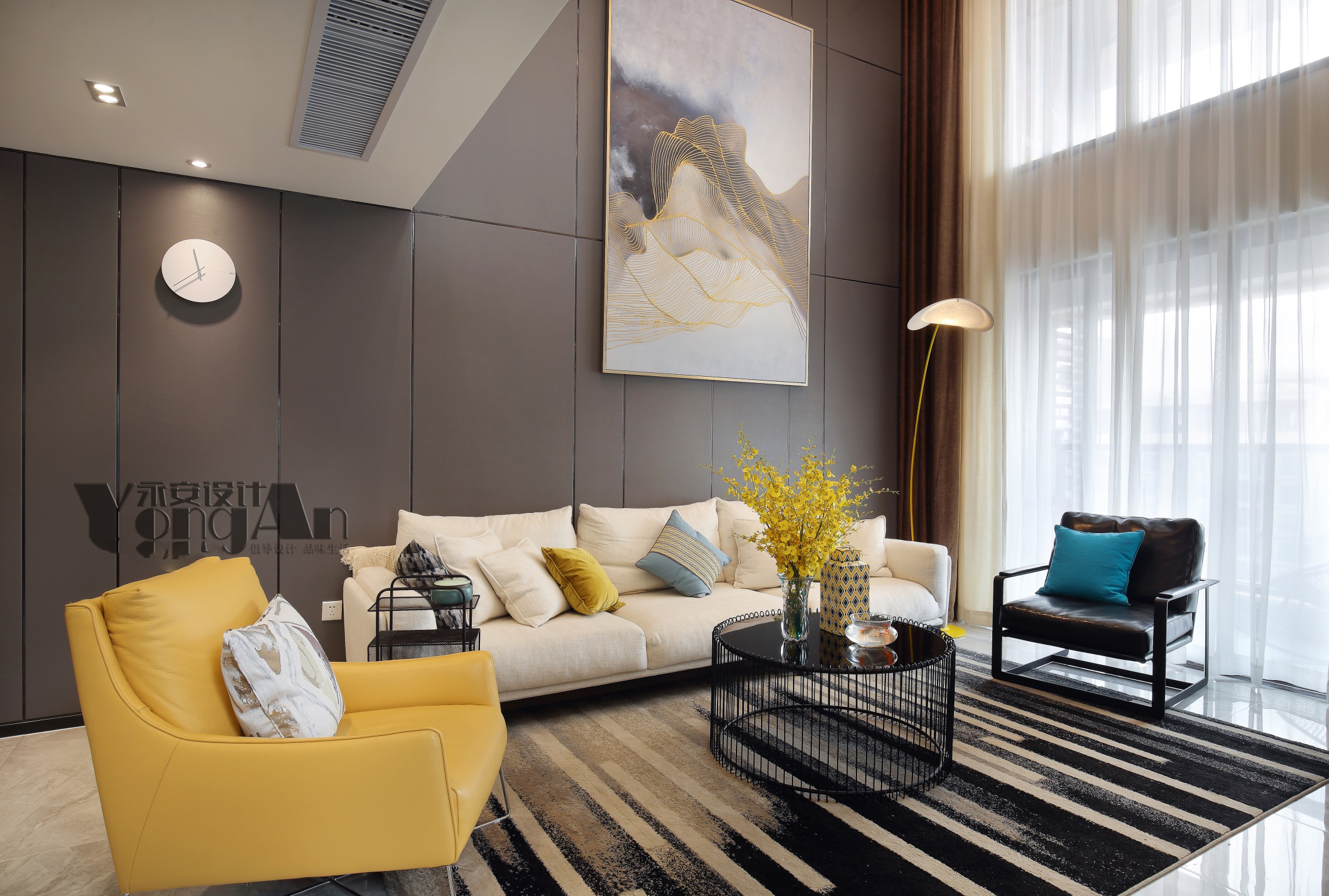 客厅沙发装修效果图水木丹华现代客厅设计图片现代简约客厅设计图片赏析