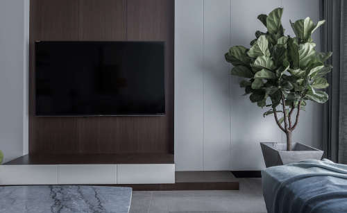 客厅电视2装修效果图明亮73平现代复式客厅设计图
