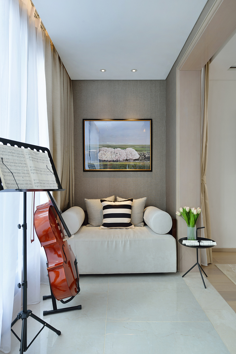 客厅装修效果图优雅263平现代样板间阳台效果现代简约客厅设计图片赏析