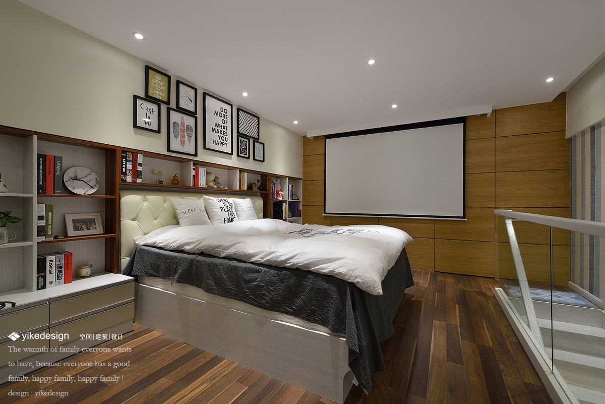 卧室1装修效果图典雅54平现代复式卧室装修案例现代简约卧室设计图片赏析