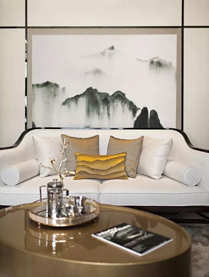 客厅沙发4装修效果图华丽807平中式别墅客厅装修图中式现代客厅设计图片赏析