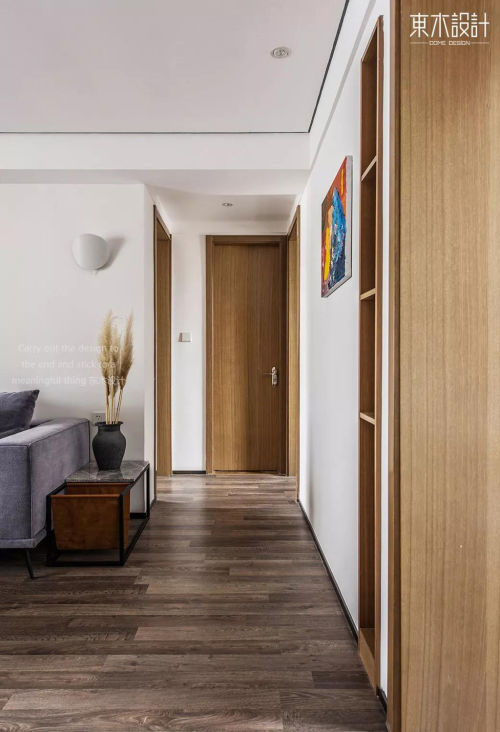 客厅木地板装修效果图质朴56平现代二居客厅效果图片