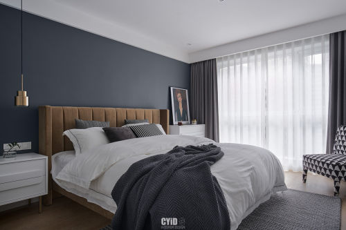 卧室床装修效果图精致105平北欧三居卧室图片欣