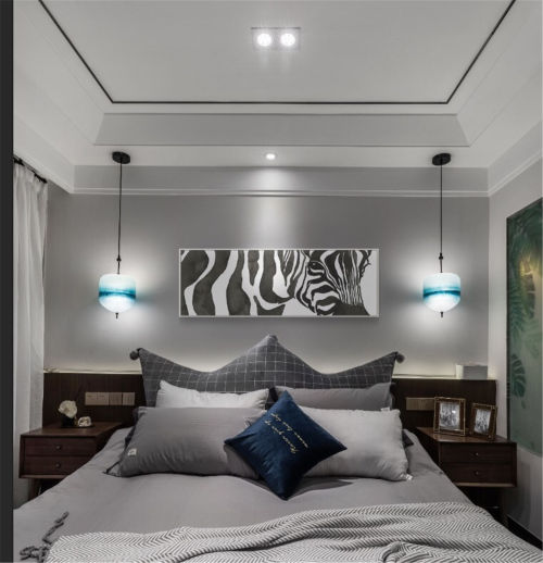 典雅91平北欧三居卧室装饰美图卧室床