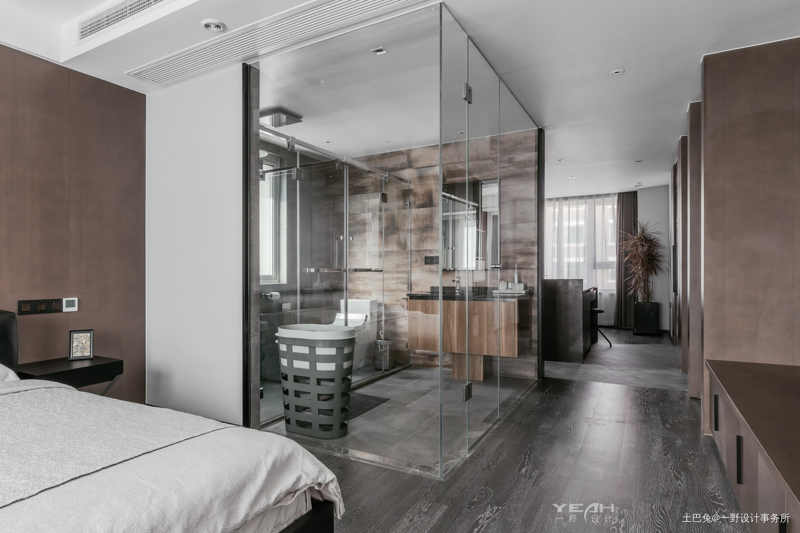 140m²二居现代风卧室卫浴设计现代简约卧室设计图片赏析