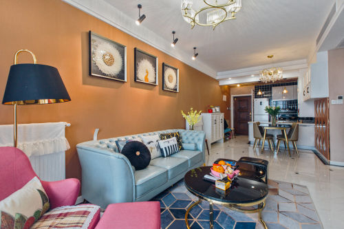 客厅沙发5装修效果图轻奢87平现代二居客厅案例图