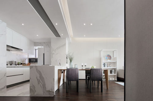 厨房木地板装修效果图低调现代复式餐厅设计图