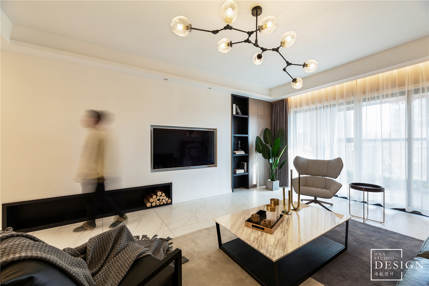 客厅窗帘2装修效果图用爱解构设计，打造有品味的成长现代简约客厅设计图片赏析