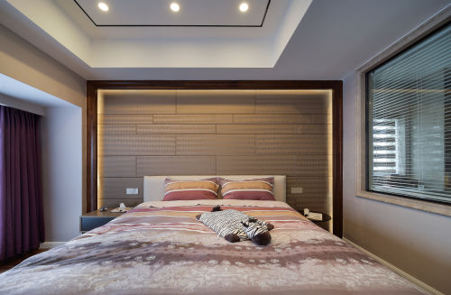 卧室床头柜装修效果图精致152平现代四居卧室装潢图
