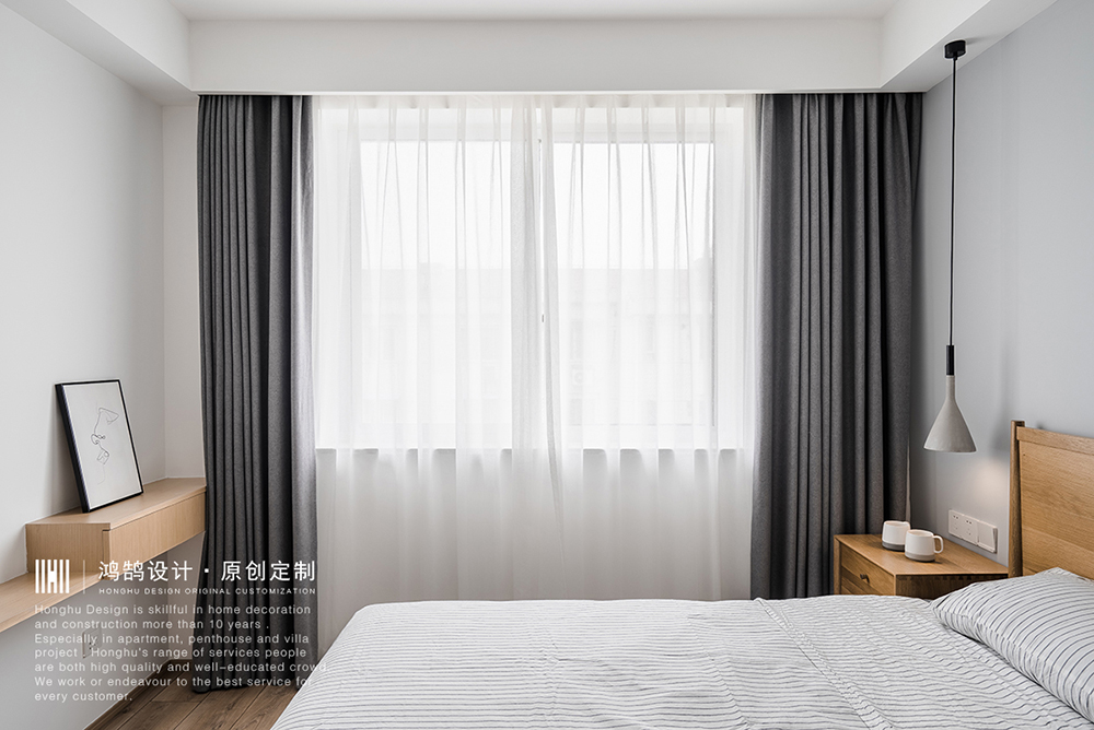卧室窗帘2装修效果图温馨112平日式三居卧室装修图日式卧室设计图片赏析