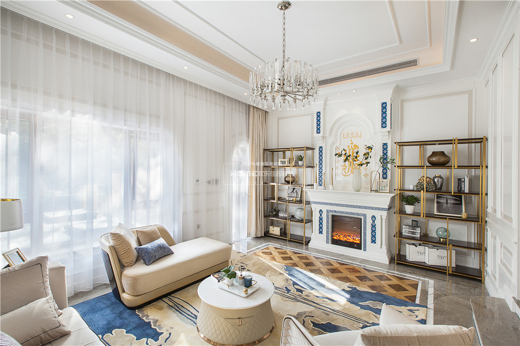 客厅窗帘1装修效果图欧式私宅，柔美展现家居的奢华与北欧风客厅设计图片赏析