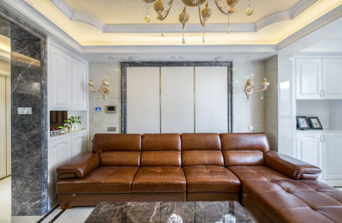 客厅沙发2装修效果图温馨109平欧式四居客厅装修效